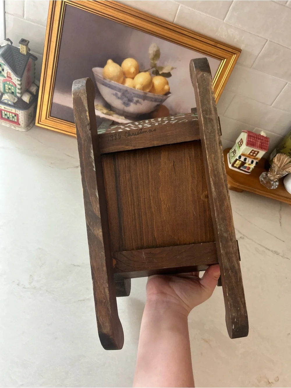 Vintage 1986 Wooden Christmas Sleigh Decor | Merry Christmas